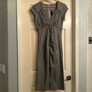 Stop Staring 1940s style wiggle dress navy & white stripes Sz M